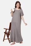 Naidu Hall Cotton Full Length Nightdress - Dark grey — thumbnail 6